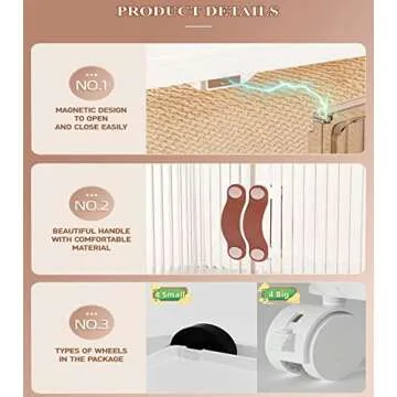 SAILUN Stackable Storage Bins Folding Collapsible Storage Bins with Lid, Closet Organizers and Storage, Storage Box with Door White (27.6" W x 17" D x 46.8" H)