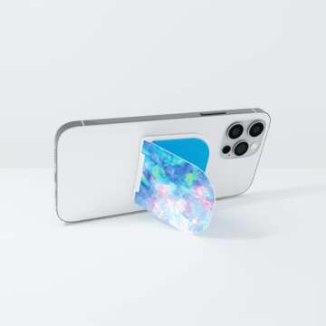 Flipstik 3.0 Foldable Adhesive Phone Mount – Sticks to Any Flat Surface – Hands Free Selfies, Videos, Car Mount, Phone Stand, Travel Accessory – Sticky Phone Mount (Opal)