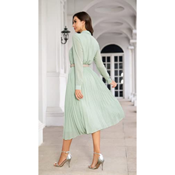 AbleTree Elegant Midi Dress for Women with Belt