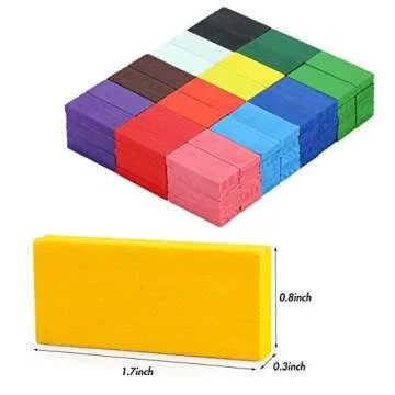 BigOtters Wooden Dominos Blocks Set, 360 Pieces, 12 Colors, Educational Racing Game for Boys and Gir...