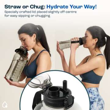 AQUAFIT 64 oz Water Bottle with Time Marker and Straw