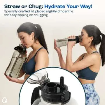 AQUAFIT 64 oz Water Bottle with Time Marker and Straw