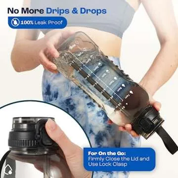 AQUAFIT 64 oz Water Bottle with Time Marker and Straw