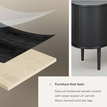 WERMO 71’’ Black Sideboard Cabinet with Doors and Shelves - Black Cabinet for Living Room, Bedroom, Entryway and Office Credenza. Kitchen Buffet, Modern Media Console Table with Storage (Black Oak)