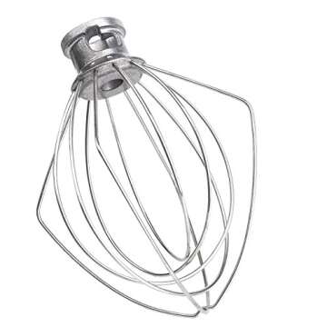 6-Wire Whip Attachment Fits KitchenAid Tilt-Head Stand Mixer Replace K45WW, Stainless Steel, Egg Heavy Cream Beater, Cakes Mayonnaise Whisk