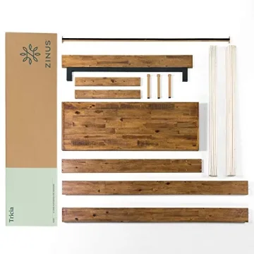 ZINUS Tricia Wood Platform Bed Frame Adjustable Headboard Queen