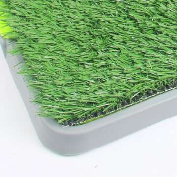 PAWISE Large Dog Pee Grass Training Mat, Artificial Dog Potty Grass for Indoor and Outdoor Use, 27" x 17''