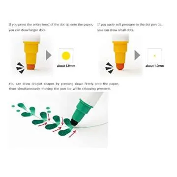 Kuretake CLEAN COLOR DOT Dual tip markers 12 colors set, 0.5mm fine tip and a flexible dot tip, for Journals, Crafts, Illustration, Lettering, Planners, for Adult, Kids, Made in Japan