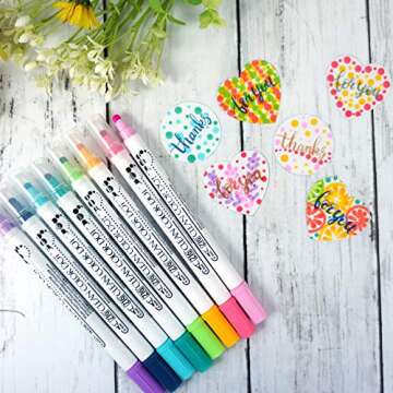 Kuretake CLEAN COLOR DOT Dual tip markers 12 colors set, 0.5mm fine tip and a flexible dot tip, for Journals, Crafts, Illustration, Lettering, Planners, for Adult, Kids, Made in Japan