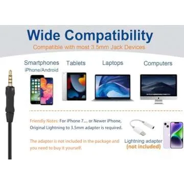 Arama Cell Phone Headset w/Lightweight Secure-Fit Headband, Pro Noise Canceling Mic and in-line Controls 3.5mm Headset for iPhone, Samsung, LG, HTC, BlackBerry Mobile Phone and iPad Tablets