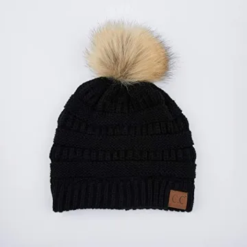 Warm Stylish Unisex Knitted Beanie with Pom Pom