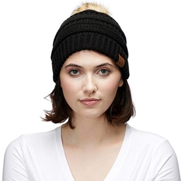 Warm Stylish Unisex Knitted Beanie with Pom Pom
