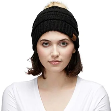 Warm Stylish Unisex Knitted Beanie with Pom Pom