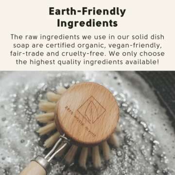 Zero Waste MVMT Dish Washing Bundle Kit | Eco-Friendly Solid Dish Soap, Cedar Soap Tray, Bamboo Pot Brush | Organic, Vegan, Non-Toxic Dish Soap | 3pc. Set