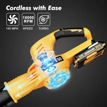 Lightweight Cordless Leaf Blower with 2 Batteries for Easy Yard Care