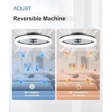Modern AQUBT Ceiling Fan & Light with Remote Control