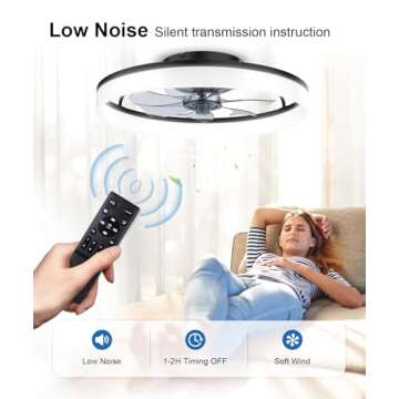 Modern AQUBT Ceiling Fan & Light with Remote Control