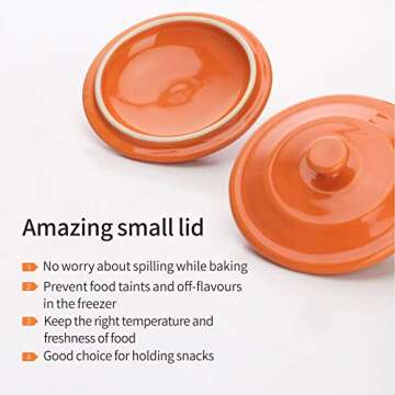 LIFVER 7 oz Oven Safe Ramekins with Lids Set of 4