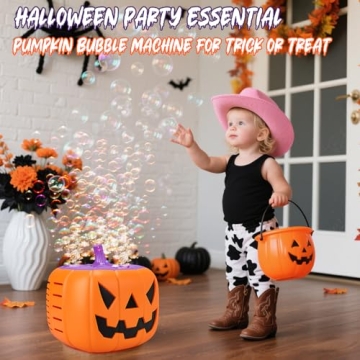 AIERSA Halloween Bubble Machine - Pumpkin Design with Lights and Sounds for Festive Fun!