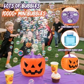 AIERSA Halloween Pumpkin Bubble Machine for Parties