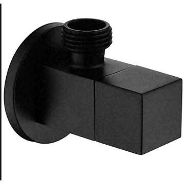 Square Angle Stop Valve Brass Black Finish G1/2"Shut Off Valve For Bathroom Toilet Bidet Shower