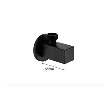 Square Angle Stop Valve Brass Black Finish G1/2"Shut Off Valve For Bathroom Toilet Bidet Shower