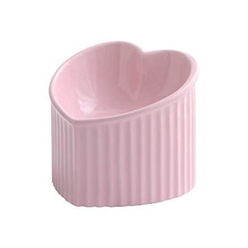 Pink Ceramic Raised Cat Bowls for Healthy Eating