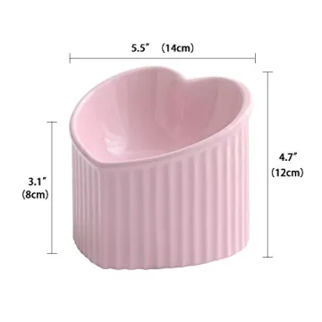Pink Ceramic Raised Cat Bowls for Healthy Eating