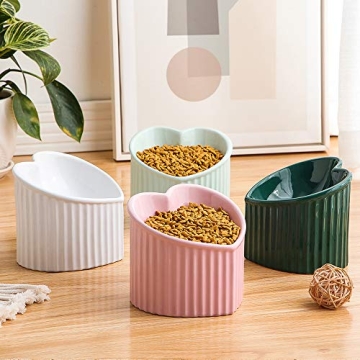 Pink Ceramic Raised Cat Bowls for Healthy Eating
