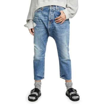 R13 Women's Tailored Drop Denim, Bain Blue, 26