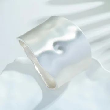 Stylish ENSKEFEN Chunky Silver Bangle Bracelet for Women