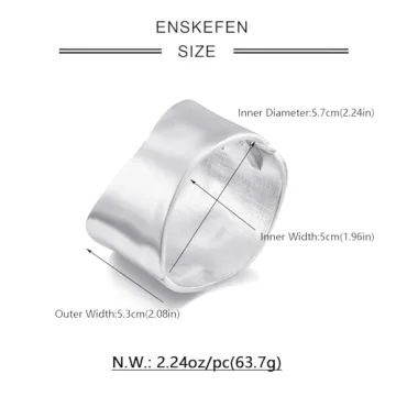 Stylish ENSKEFEN Chunky Silver Bangle Bracelet for Women