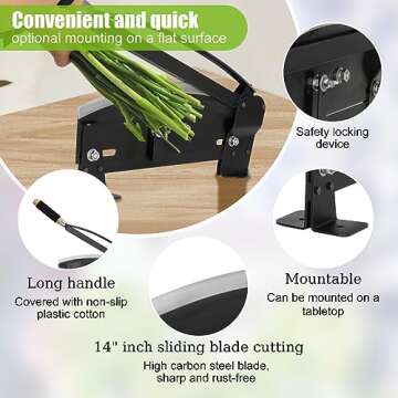 Znnam Flower Stem Cutter,14 in carbon Steel Blade Fresh Flower Stem Cutters with Safety Latch for Florists,Gardening ，Flower Arrangements Include:Screws ×4, Thorn Stripper ×1 and Thorn Silicones×4