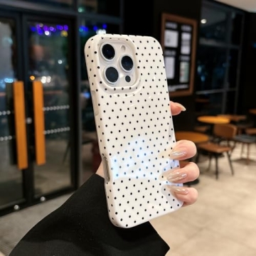Jmltech Polka Dot Phone Case for iPhone 16 Plus - Cute Chic Soft Silicone Shockproof Cover