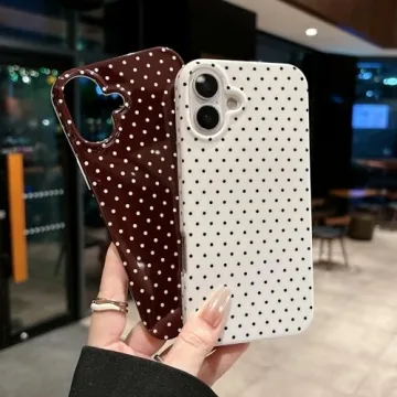 Jmltech Cute Polka Dot Phone Case for iPhone 16 Plus