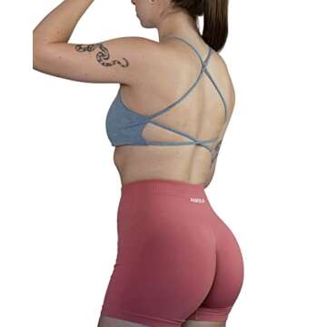 AUROLA Earth Workout Sports Bras Women Athletic Removable Padded Backless Strappy Criss Cross Light Support Gym Fitness Yoga Crop Bra