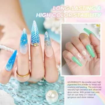 AZUREBEAUTY 42Pcs Dip Powder Nail Starter Kit with 32 Colors