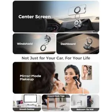 DIMONCOAT 2025 Upgraded Metal 360° Adjustable Vacuum Suction Cup Phone Mount [109LB Suction], Magne...