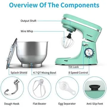 KUPPET 8-Speed Stand Mixer for Effortless Baking and Cooking