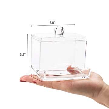 Tbestmax 10oz Qtip Holder Dispenser Big Clear Bathroom Organizer Accessories Decor for Storage-Qtips...