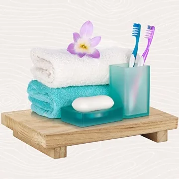 Elegant Wood Stand Riser with Bead Garland for Decor