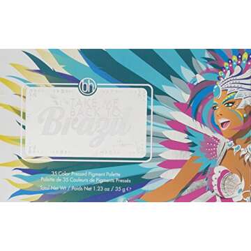 bh Cosmetics, 35 Color Eyeshadow Palette, Take Me Back To Brazil, Pressed Pigment, 8.3 oz