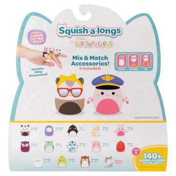 SQUISH-A-LONGS 14 Pack - Collect, Trade & Play Mini-Squish