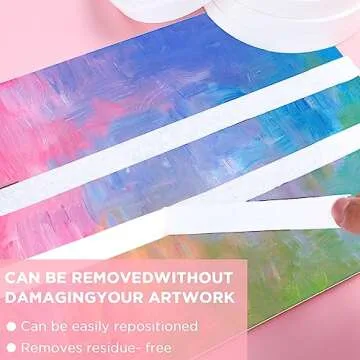Baowox Artist Tape for Drafting Art, 4 Packs White Drafting Tape Acid-Free Masking Artists Tape Watercolor Tape for Painting Canvas Framing 0.6inch Wide 660FT Long Total