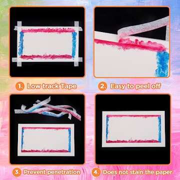 Baowox Artist Tape for Drafting Art, 4 Packs White Drafting Tape Acid-Free Masking Artists Tape Watercolor Tape for Painting Canvas Framing 0.6inch Wide 660FT Long Total