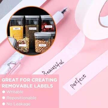 Baowox Artist Tape for Drafting Art, 4 Packs White Drafting Tape Acid-Free Masking Artists Tape Watercolor Tape for Painting Canvas Framing 0.6inch Wide 660FT Long Total