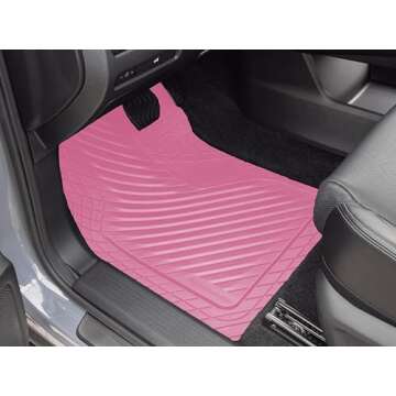 BaseLayer Cut-to-Fit™ Pink 4-Piece Car Mats - Universal Waterproof Floor Mats for Most Vehicles, Durable All-Weather Mats - Made in USA