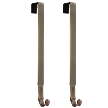 Haute Decor Adapt Adjustable Length Wreath Hanger - 2PACK- Holds up to 20 lbs (Antique Brass) - Over...