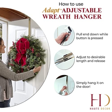 Haute Decor Adjustable Wreath Hanger 2-Pack - Elegant and Strong.