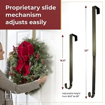 Haute Decor Adjustable Wreath Hanger 2-Pack - Elegant and Strong.